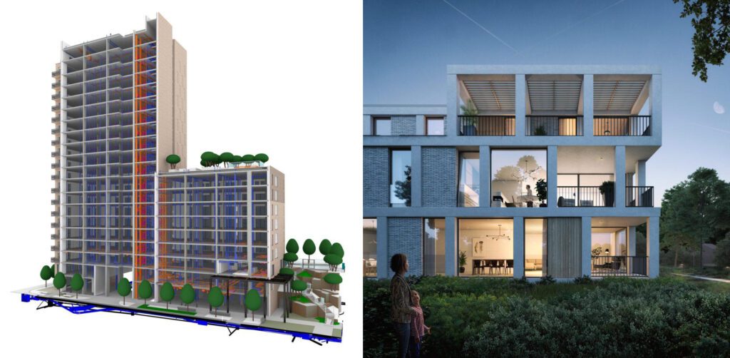 BIM workflow diagram for architectural visualization
