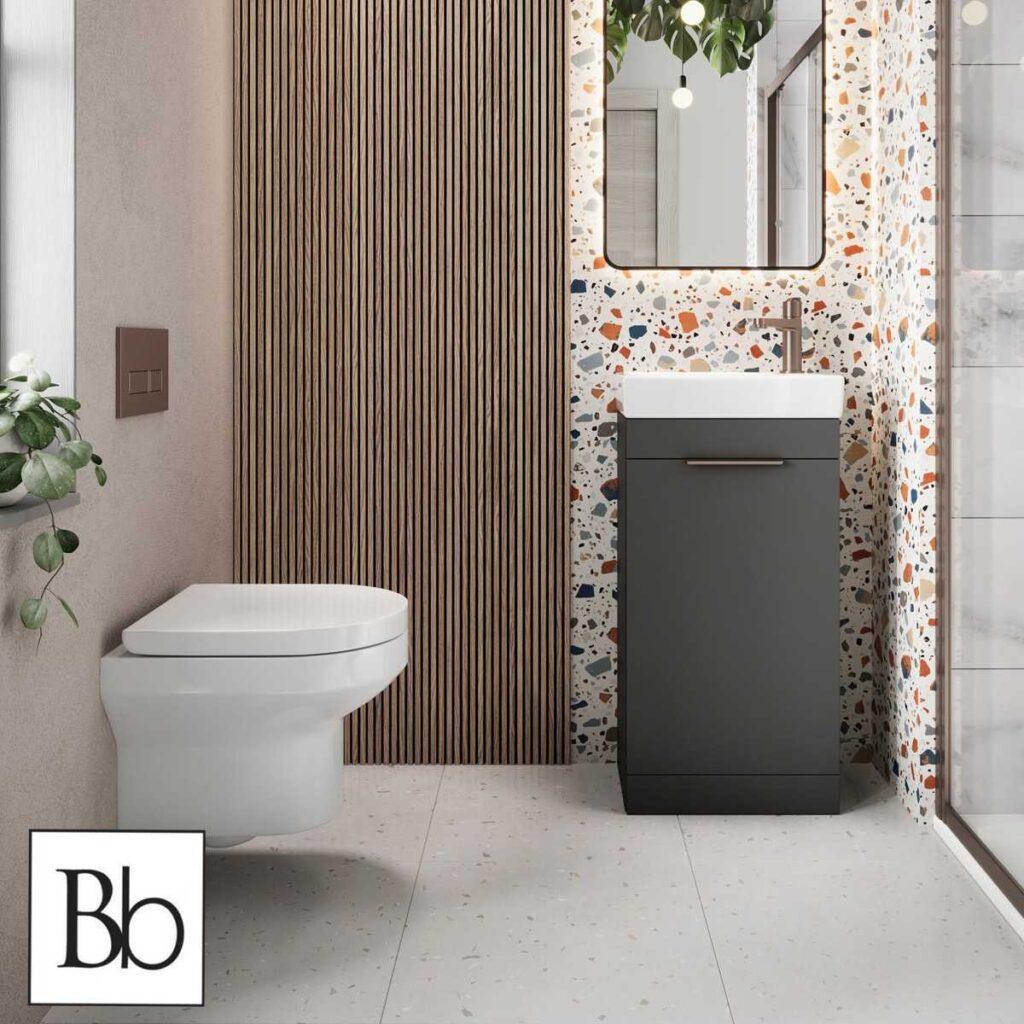 Small wall-hung vanity unit in a minimalist bathroom