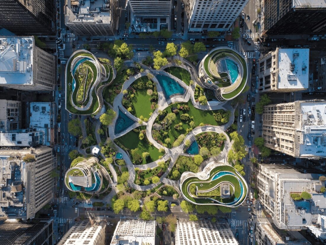 Achieving the Balance of Green and Blue in Urban Design for Sustainable Cities