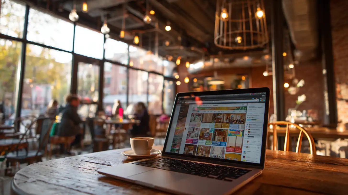Entrepreneur reviewing AI-generated website designs on screen