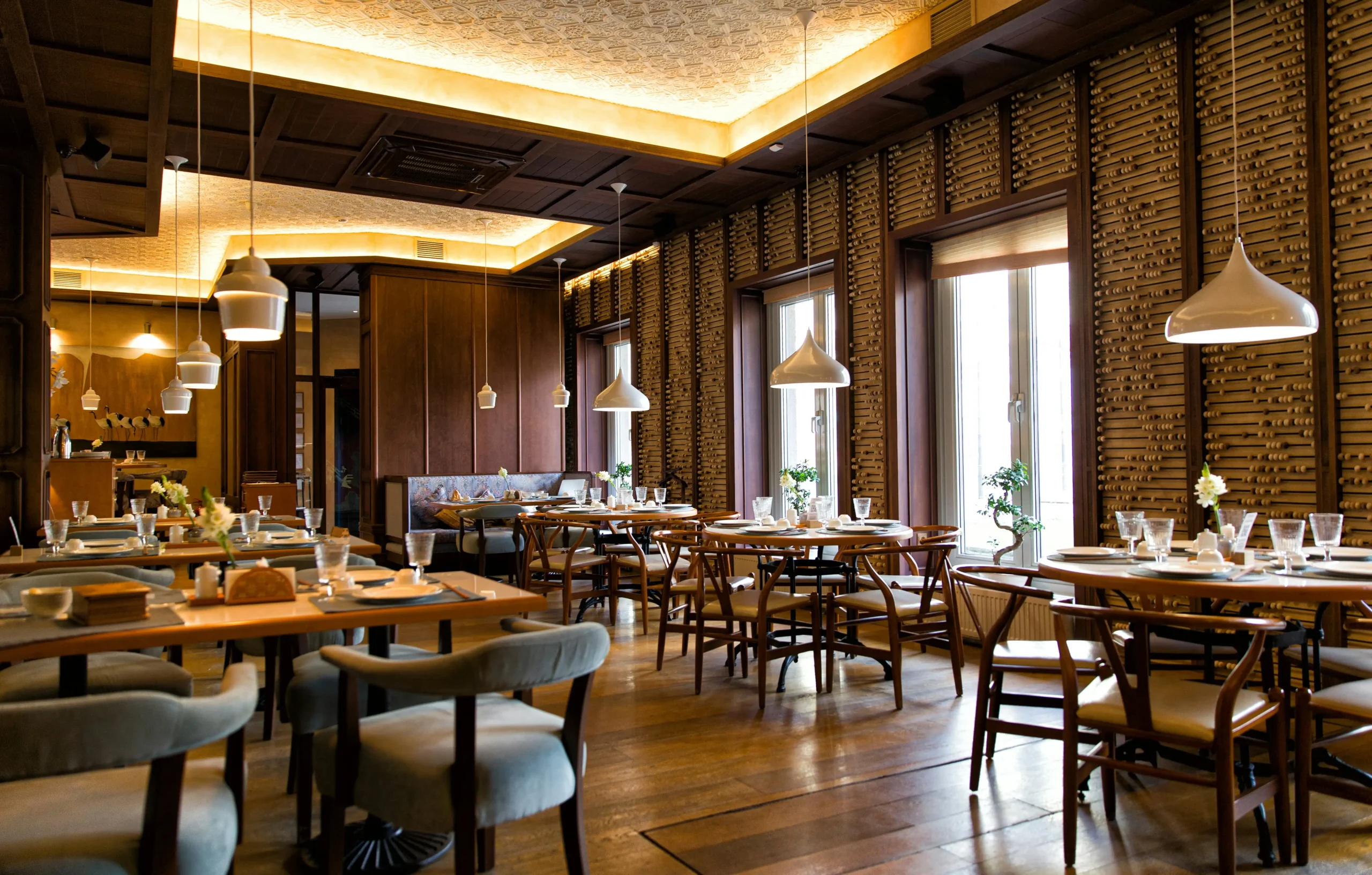 Well-designed restaurant dining space shaping customer experience and mood