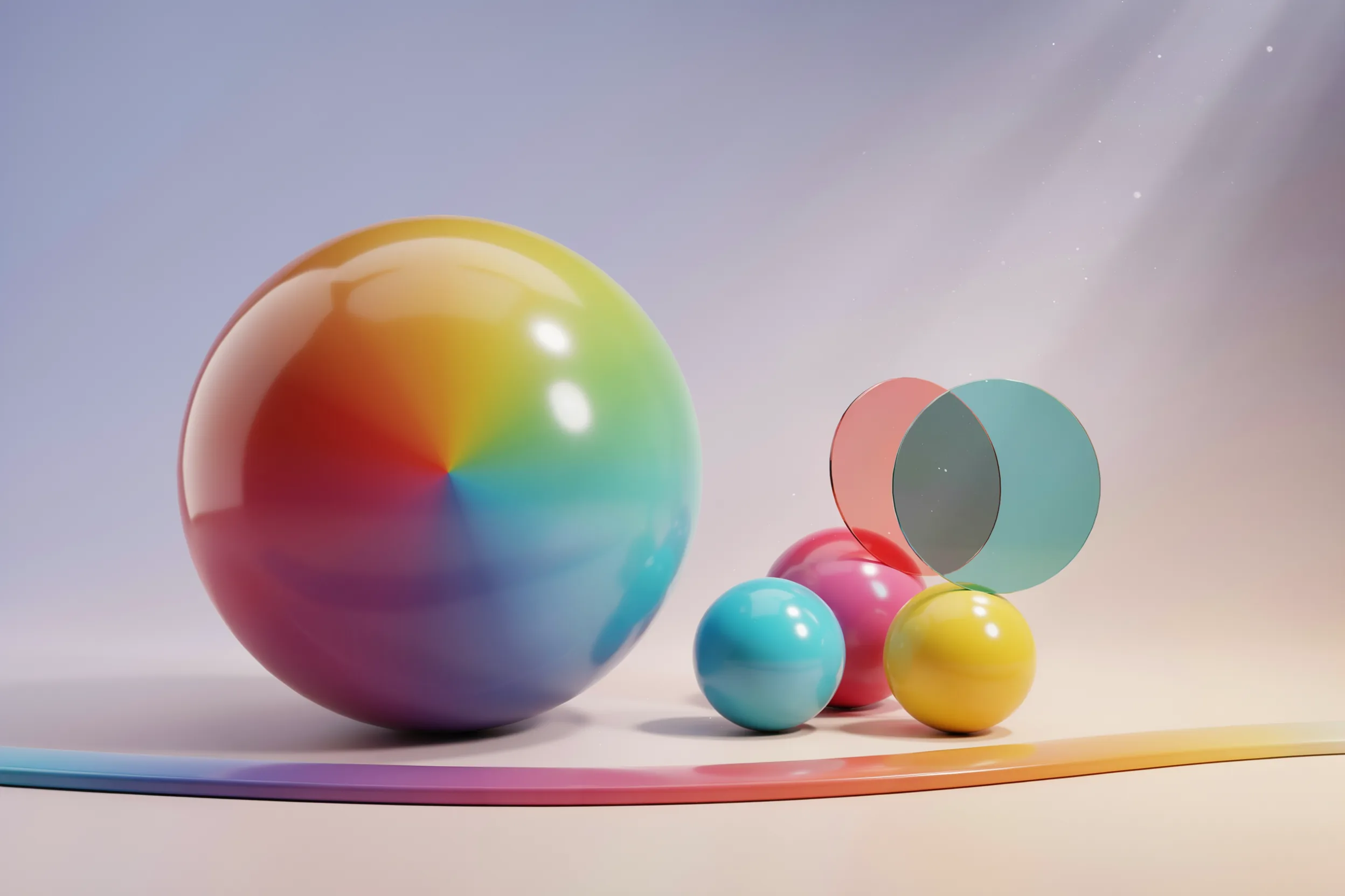Color theory basics illustrated with a vibrant digital color palette.