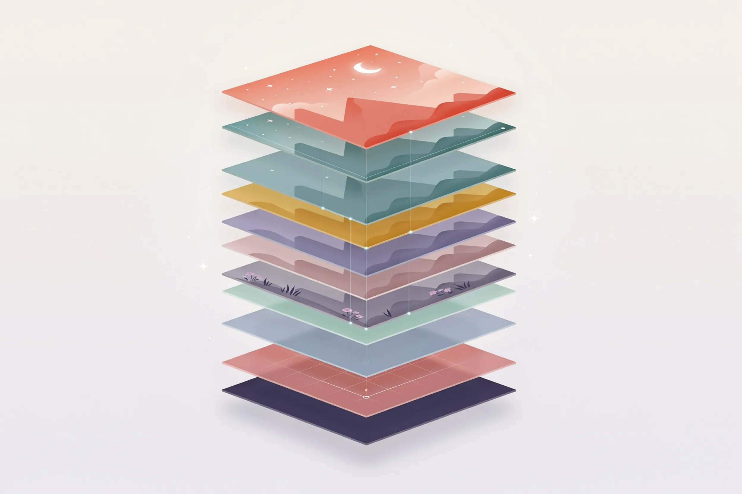 Illustration of effective layer management in digital art.