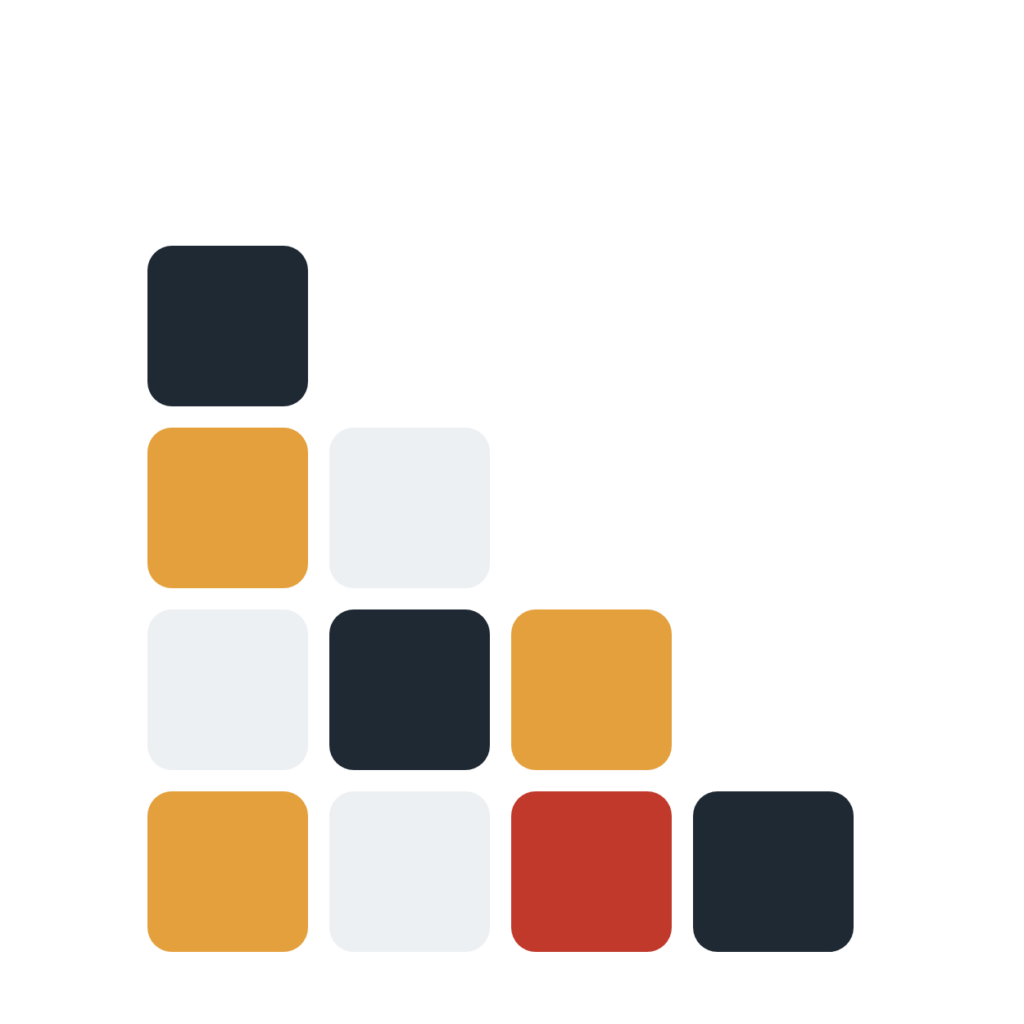 Adjacency matrix maker icon: a triangular grid of coloured cells