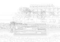 Long section of Bawan Village Visitor Center by TAO through the village slope