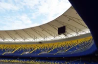 The stands and roof ring of Ester Roa Rebolledo Municipal Stadium