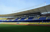 Stand and roof structure at Ester Roa Rebolledo Municipal Stadium
