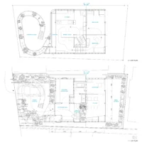 Floor plans of House in Nakano showing the looping Kazari Garden terrace, dining room, kitchen, studio and wagashi workshop