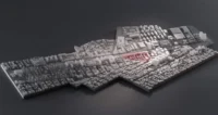 City scale model of northern Bucharest with the project site highlighted in red