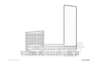 Section through the two towers of New City Medical Plaza by CRAFT Arquitectos