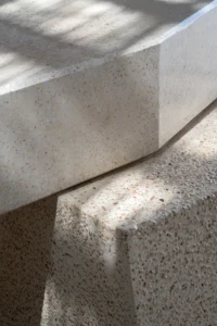 Exposed aggregate detail of a cast counter, Origin Cafe and Roasters Jax