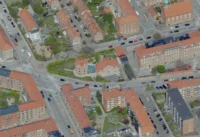 Tidsmaskinen After-School Center seen from above in its Amager block
