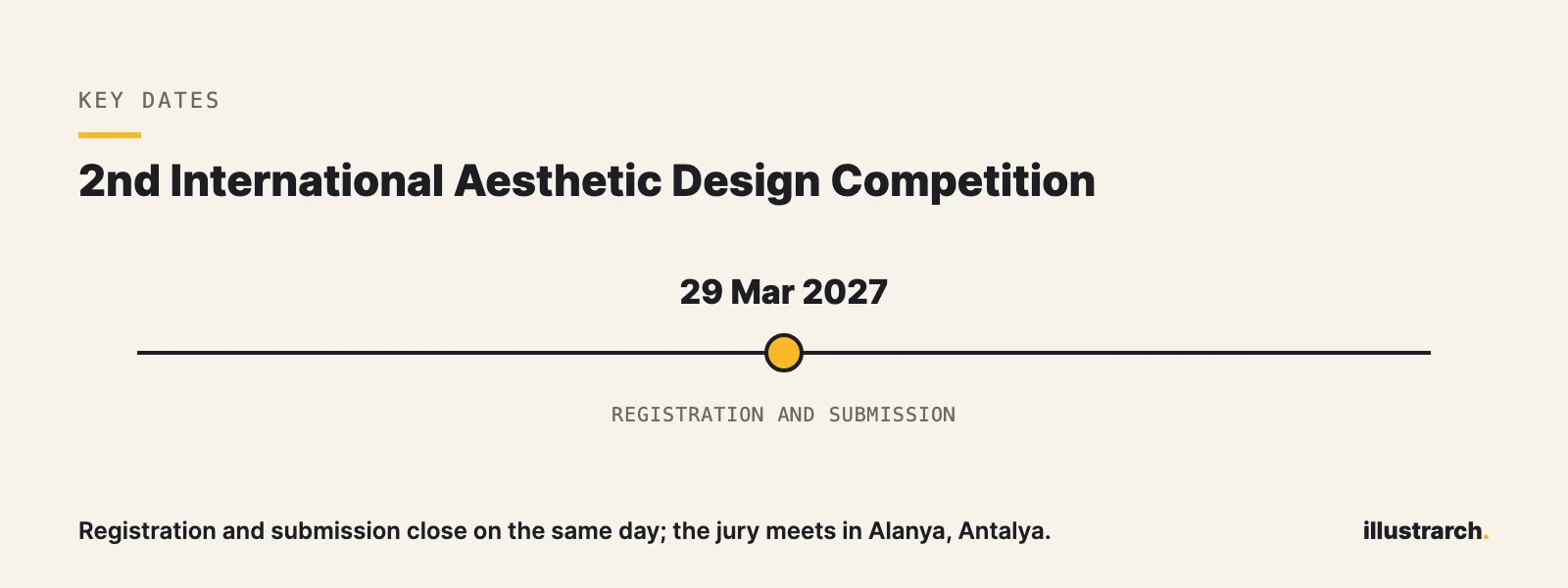 Timeline of key dates for 2nd International Aesthetic Design Competition for Students