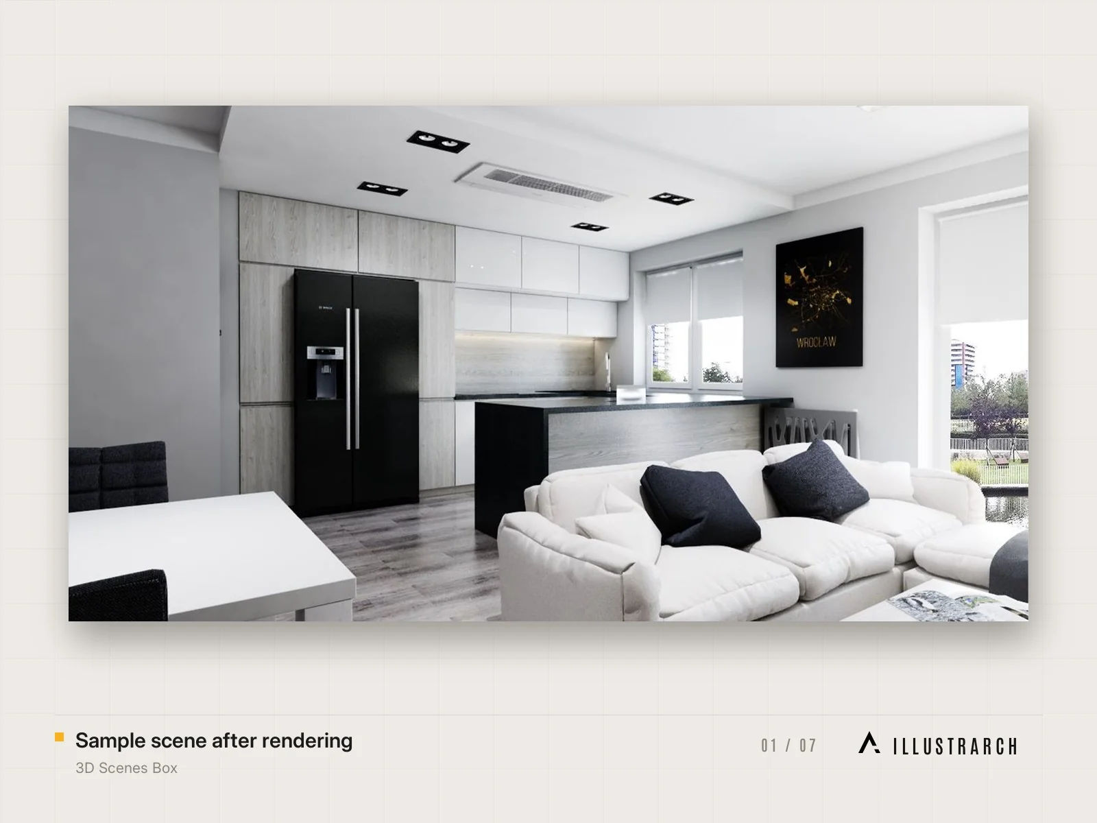 Sample scene after rendering