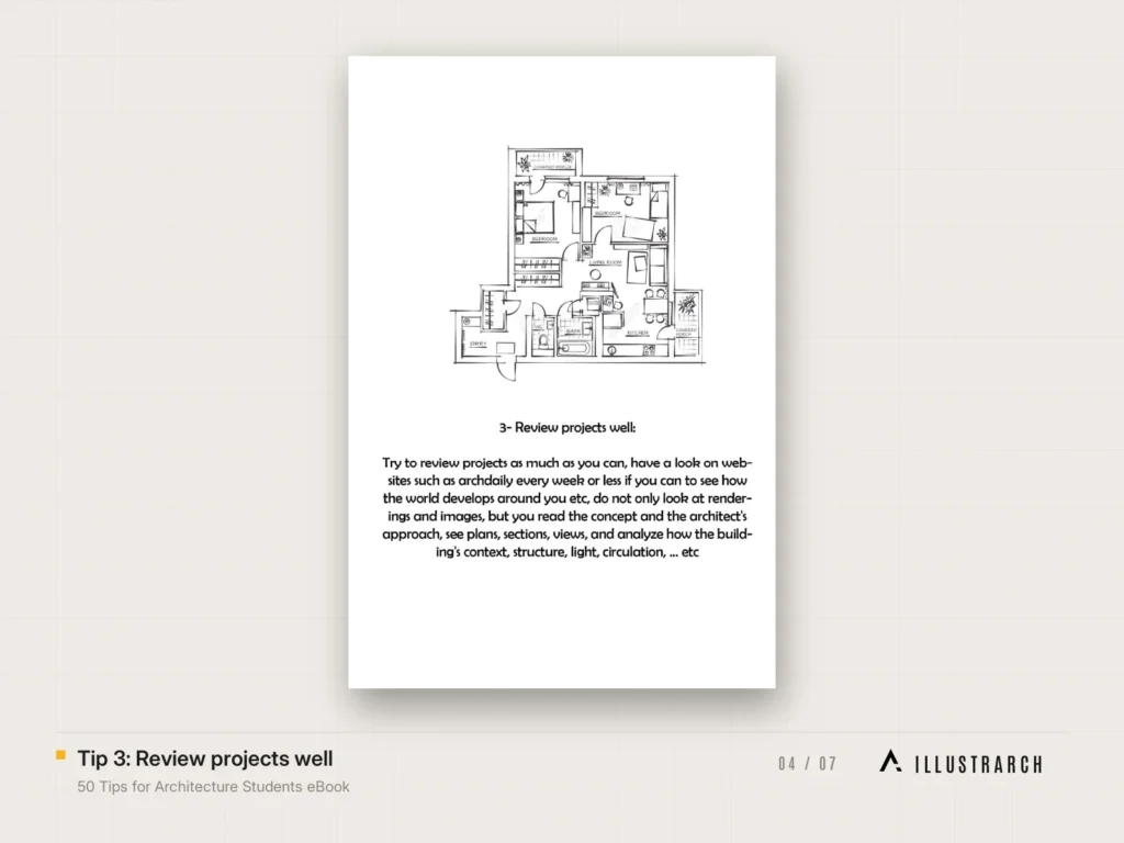 50 Tips for Architecture Students eBook: tip 3 review projects well