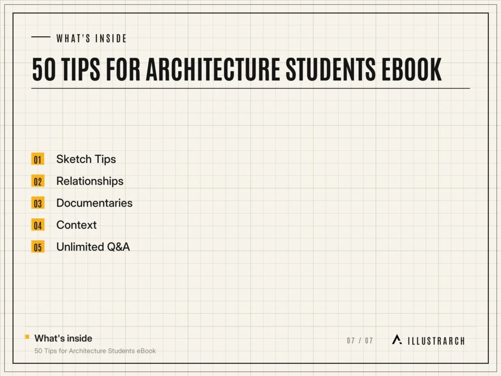 50 Tips for Architecture Students eBook: card what s inside