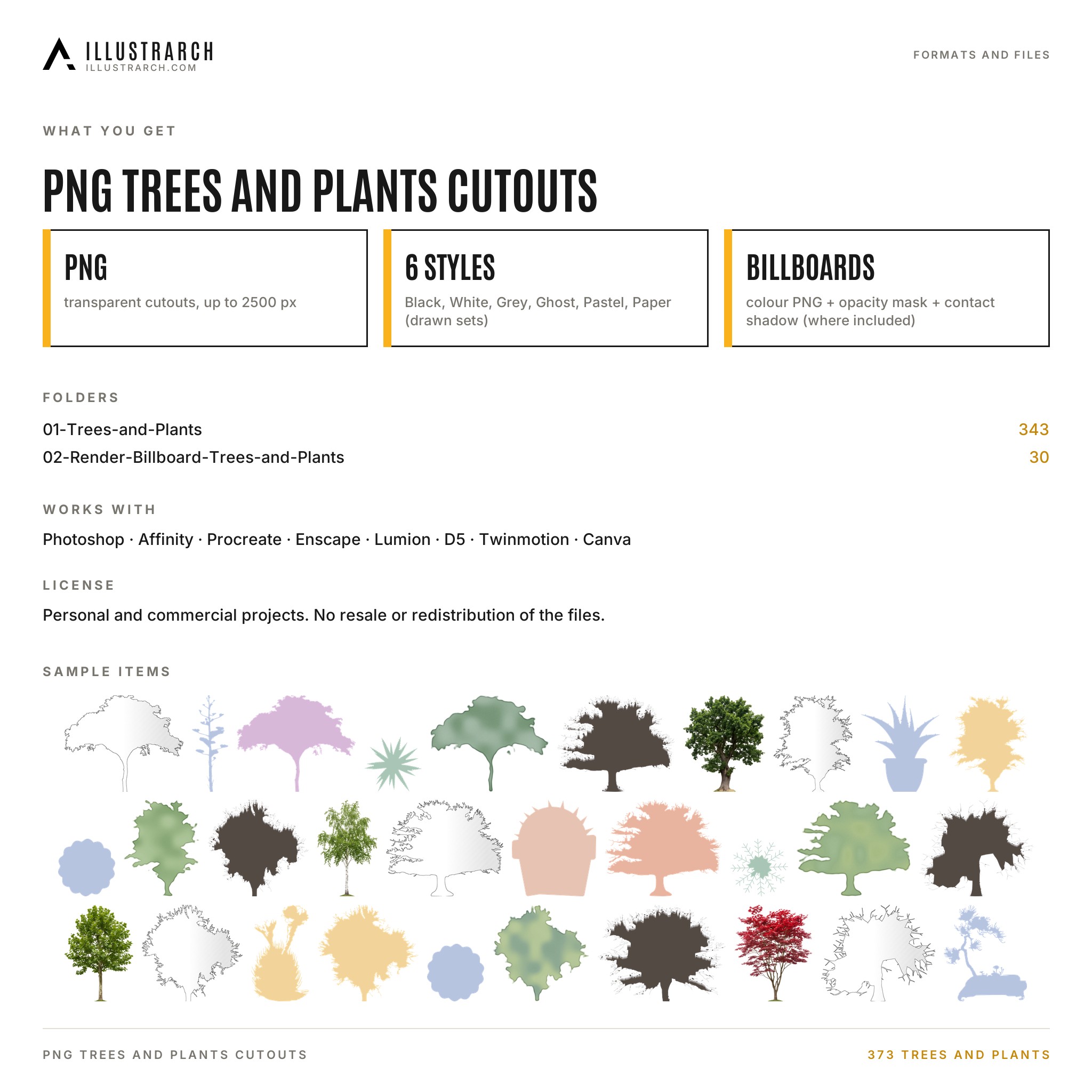 PNG Tree Cutouts: 373 Trees and Plants | illustrarch