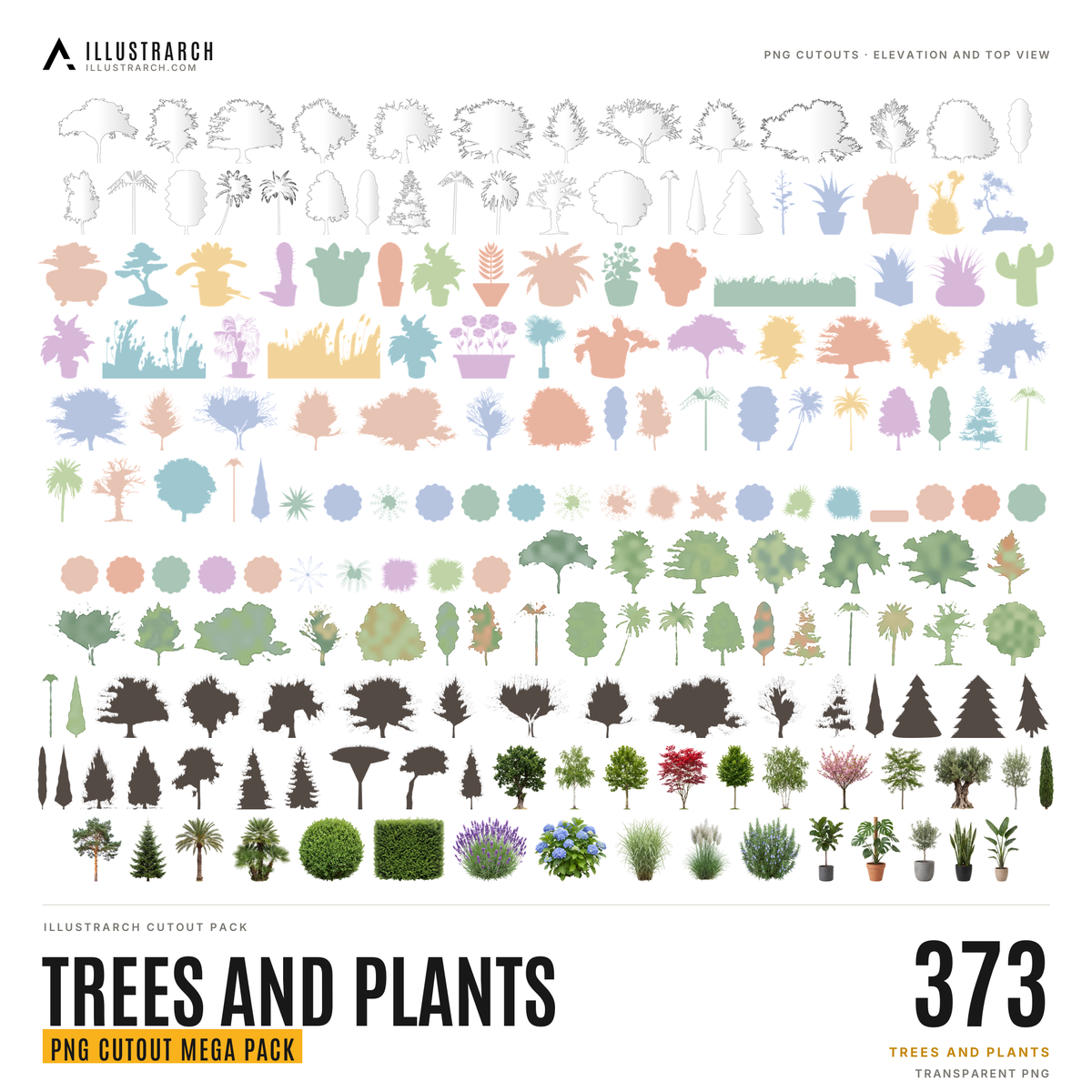 PNG Tree Cutouts: 373 Trees and Plants | illustrarch