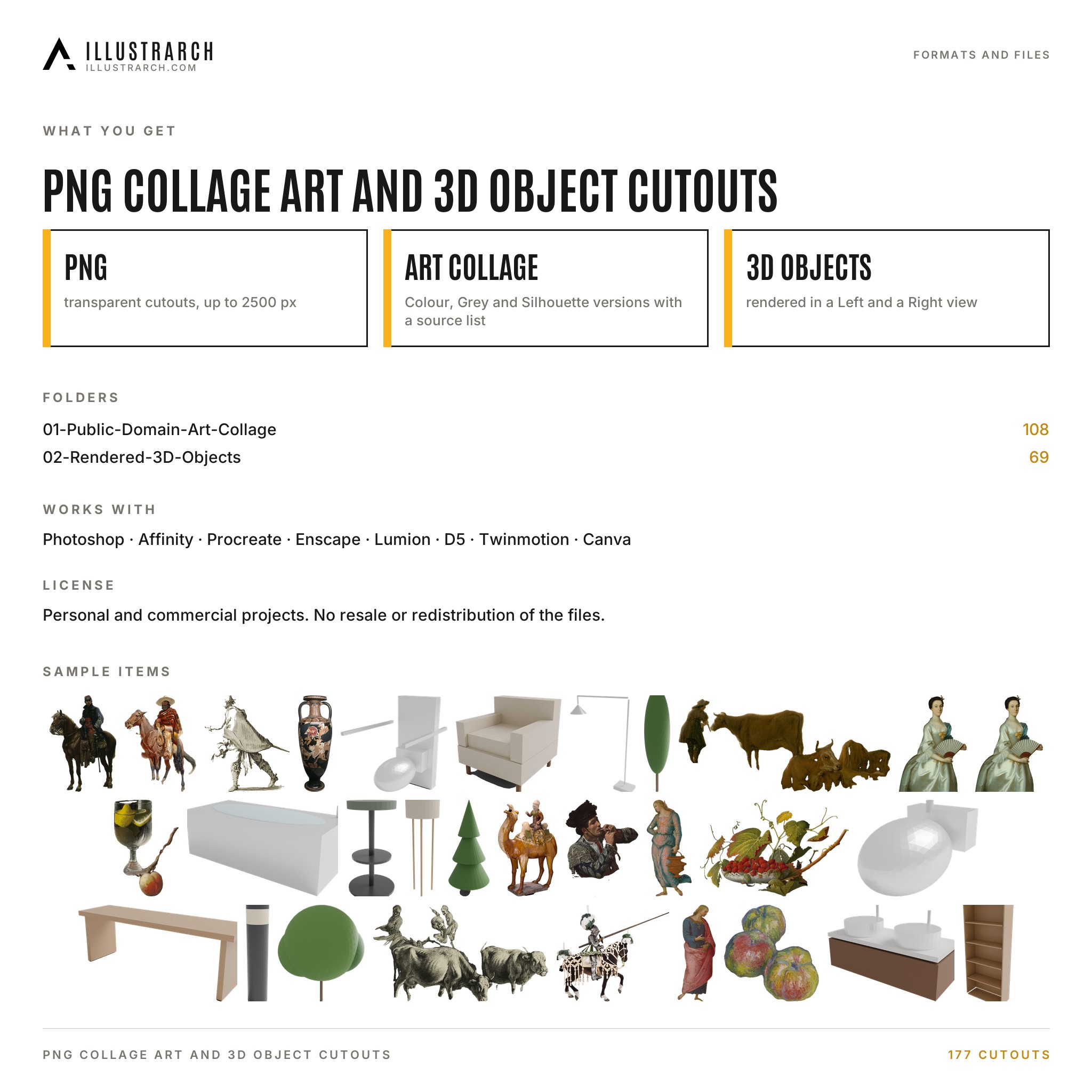 Collage Art and 3D Object Cutouts: 177 PNG | illustrarch