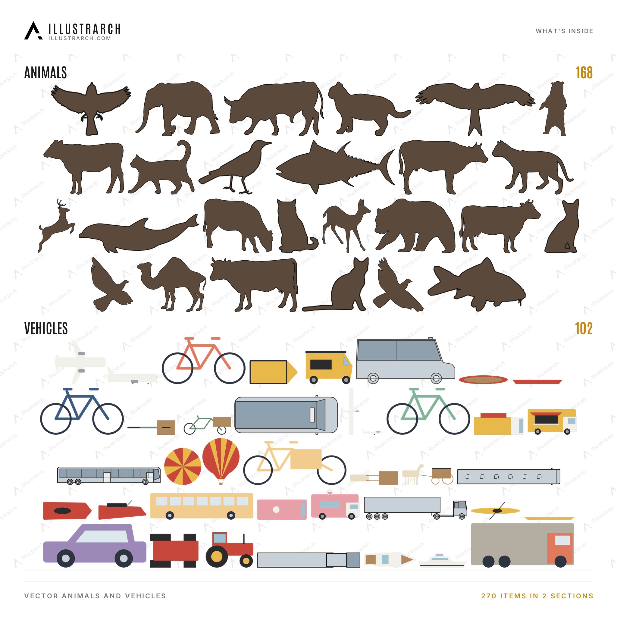 Vector Form Animal Vector Animals and Vehicles: 270 Drawings | illustrarch