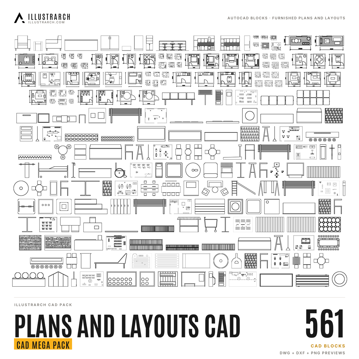 Floor Plan and Room Layout CAD Blocks: 561 | illustrarch
