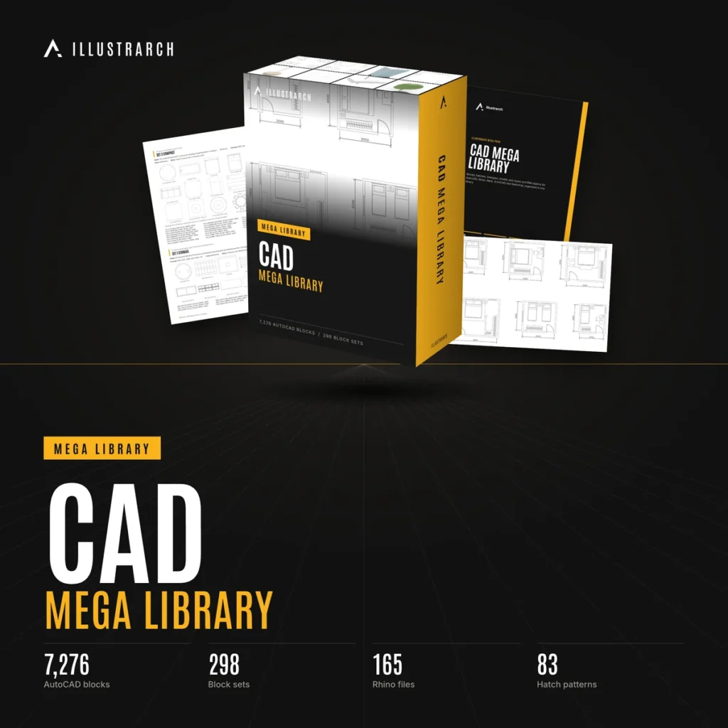 📏 CAD Mega Library | 7,276 AutoCAD Blocks in 298 Sets, 165 Rhino Files, 69 BIM Objects, 542 Sample Drawings 📏 CAD Mega Library | 7,276 AutoCAD Blocks in 298 Sets, 165 Rhino Files, 69 BIM Objects, 542 Sample Drawings