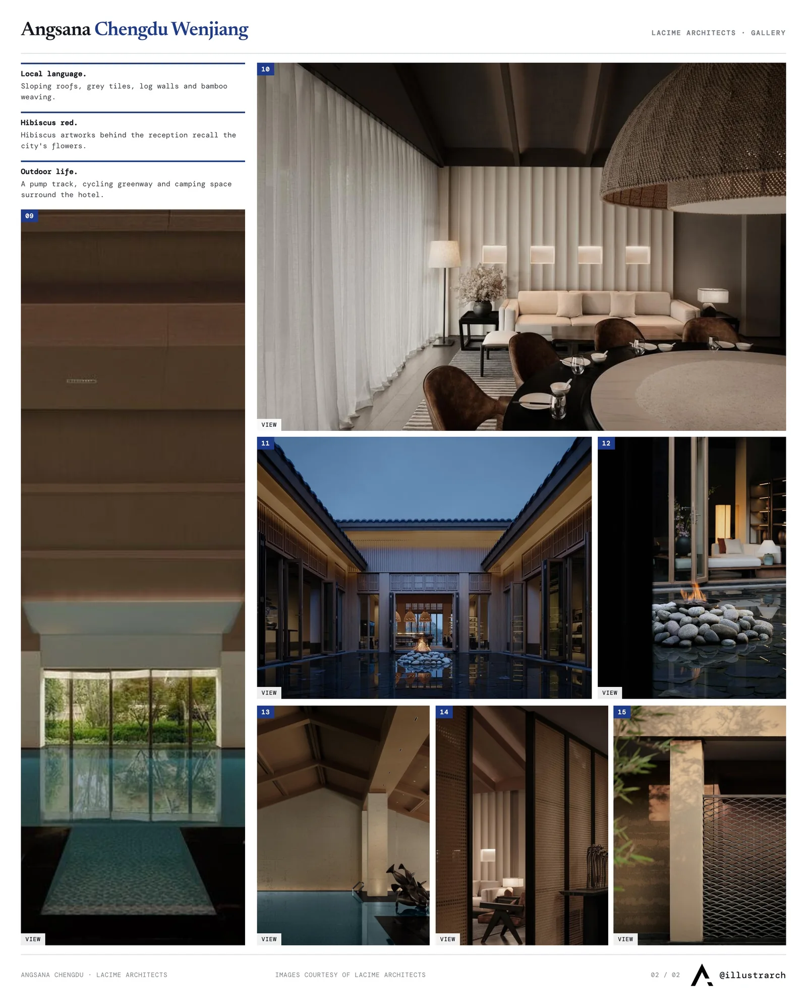 Second presentation board sheet for Angsana Chengdu Wenjiang, laying out the project drawings and images on one page
