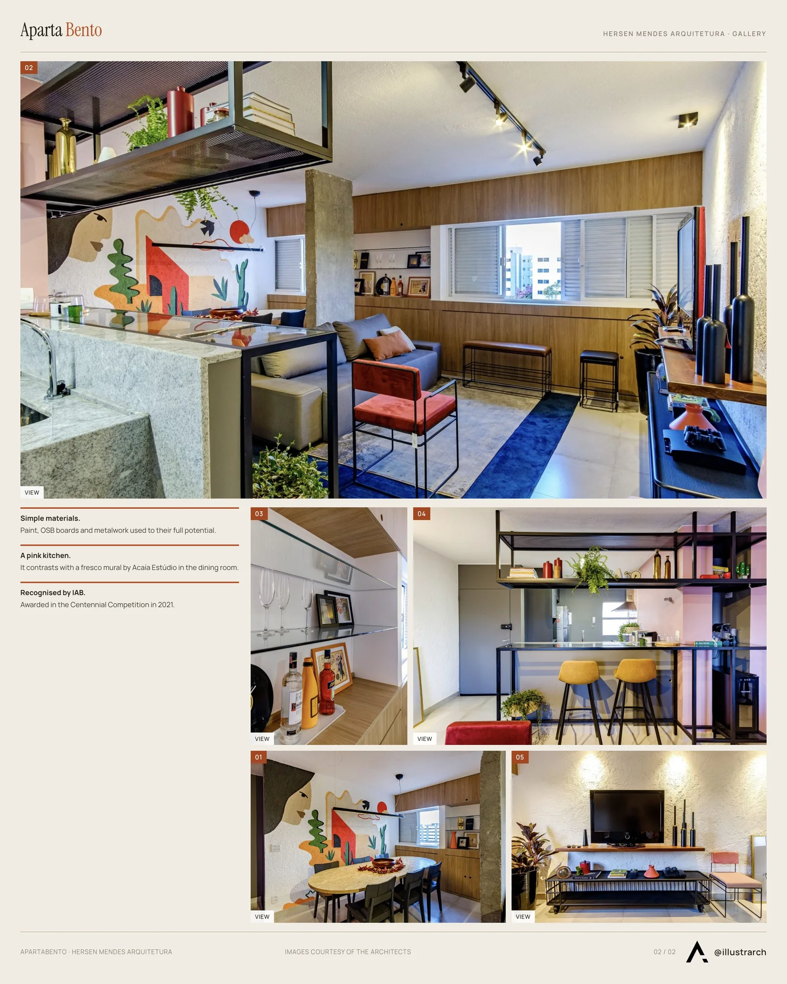 Second presentation board sheet for ApartaBento: Creativity and Identity Transform A Compact Apartment Into Renovation, laying out the project drawings and images on one page
