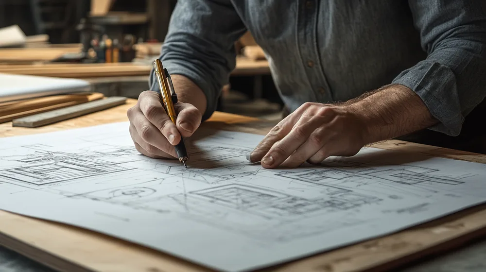 Aspiring architect studying free online architecture courses at a university desk