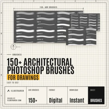 🖌️ 150+ Architectural Photoshop Brushes for Drawings | Easy to Use!