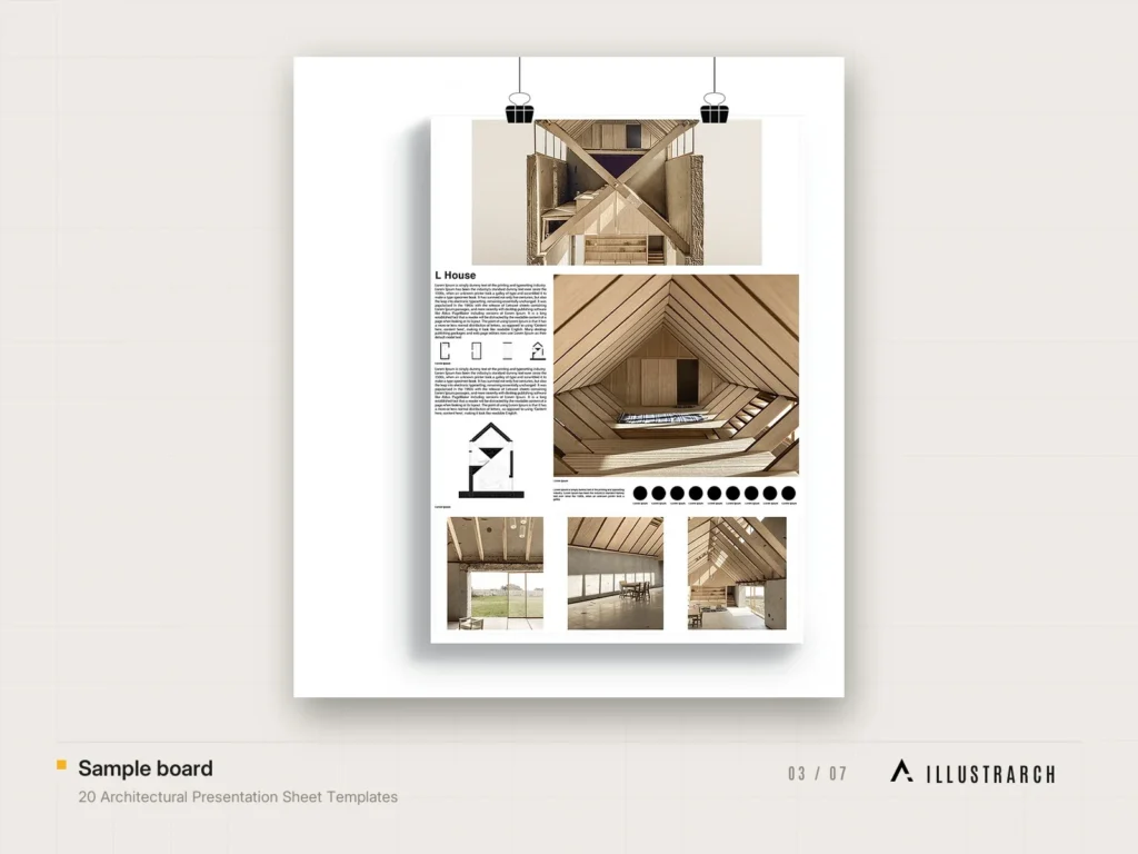 20 Architectural Presentation Sheet Templates Ready to Edit: sample board