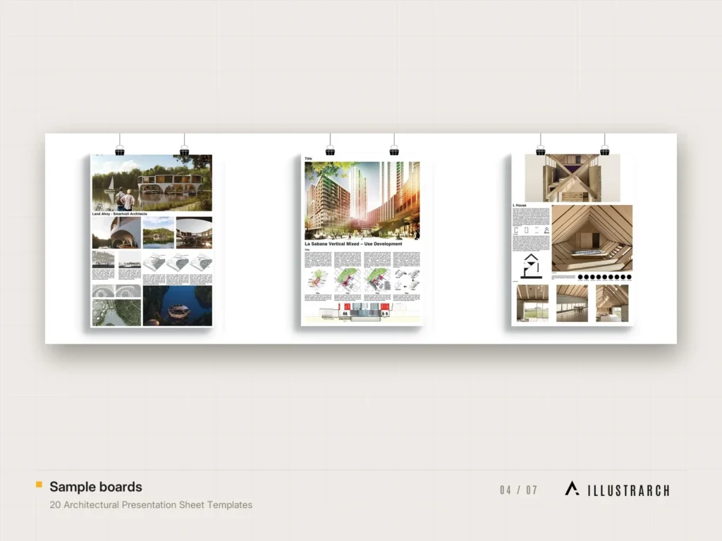 20 Architectural Presentation Sheet Templates Ready to Edit: sample boards