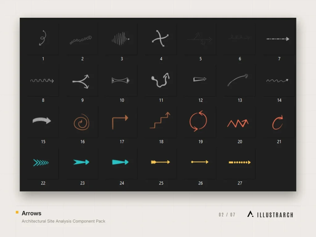 Architectural Site Analysis Component Pack: arrows