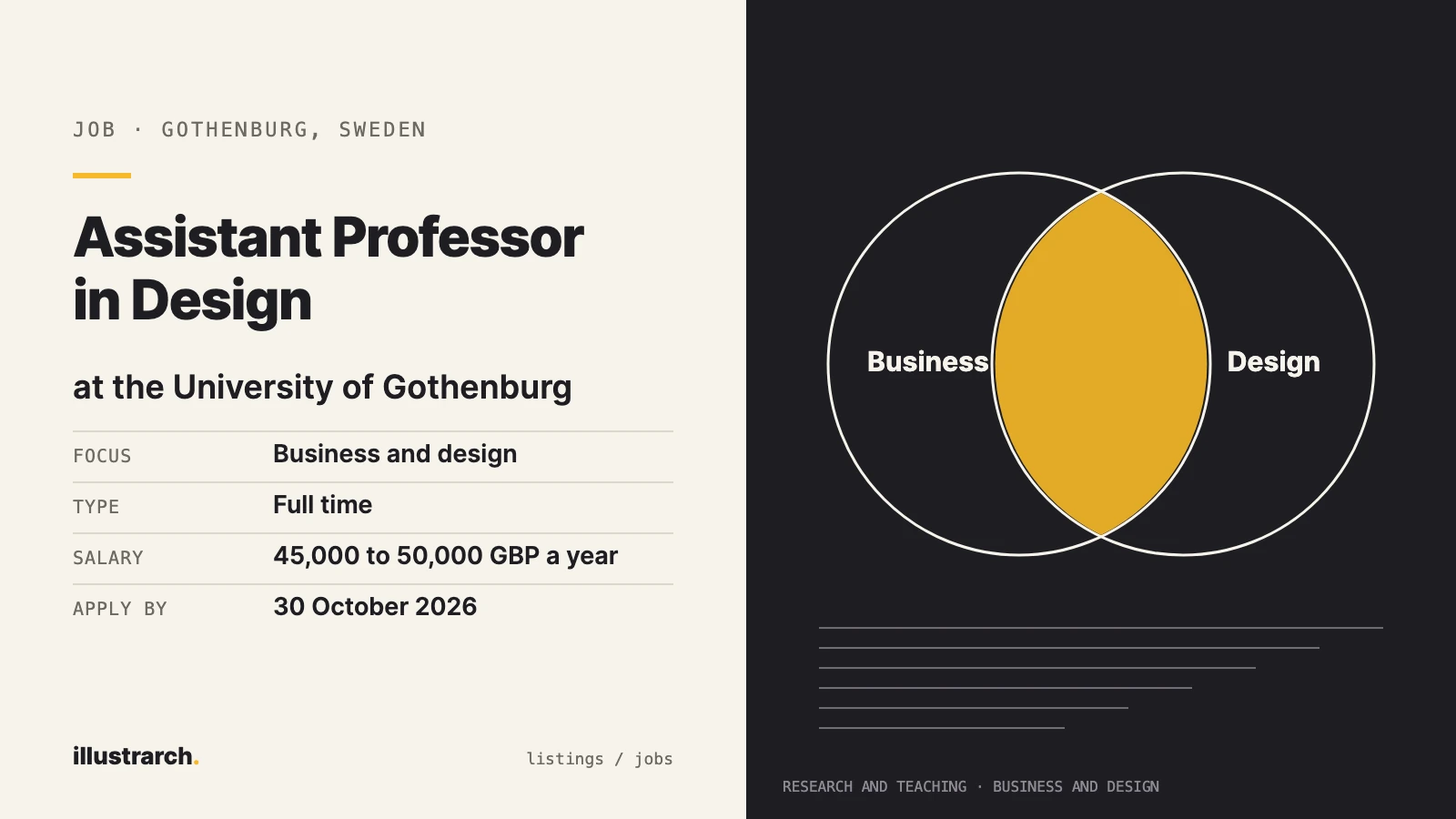 Assistant Professor in Design (Business and Design) – University of Gothenburg