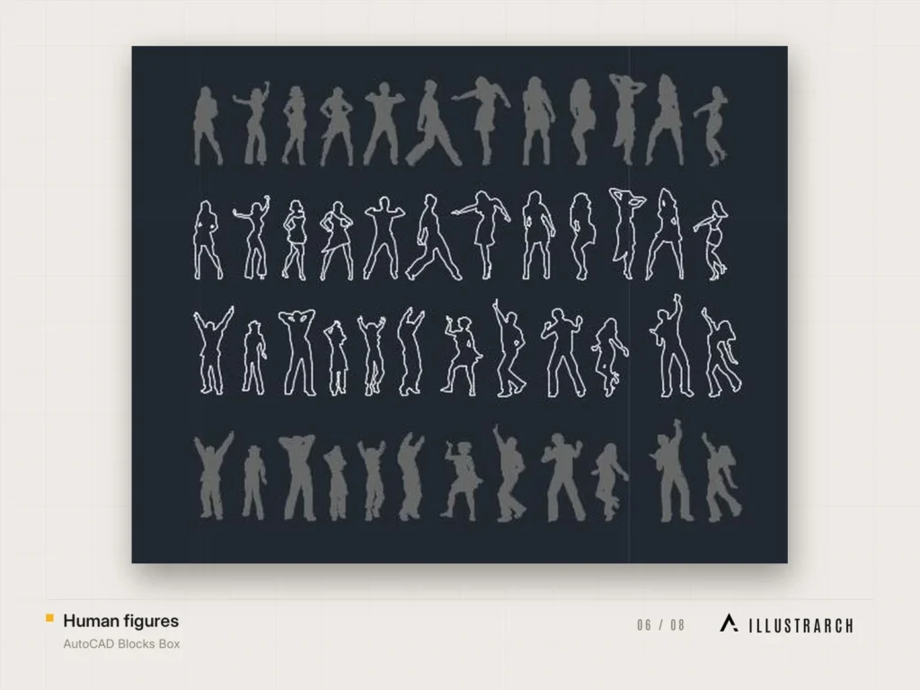 AutoCAD Blocks Box Easy to Use: human figures