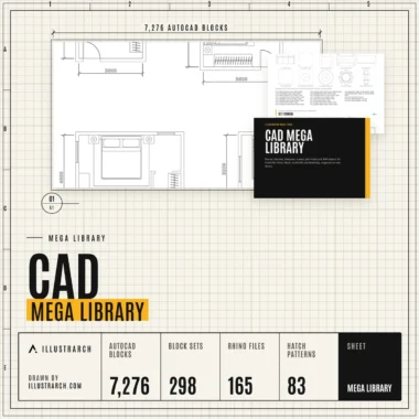📏 CAD Mega Library | 7,276 AutoCAD Blocks in 298 Sets, 165 Rhino Files, 69 BIM Objects, 542 Sample Drawings
