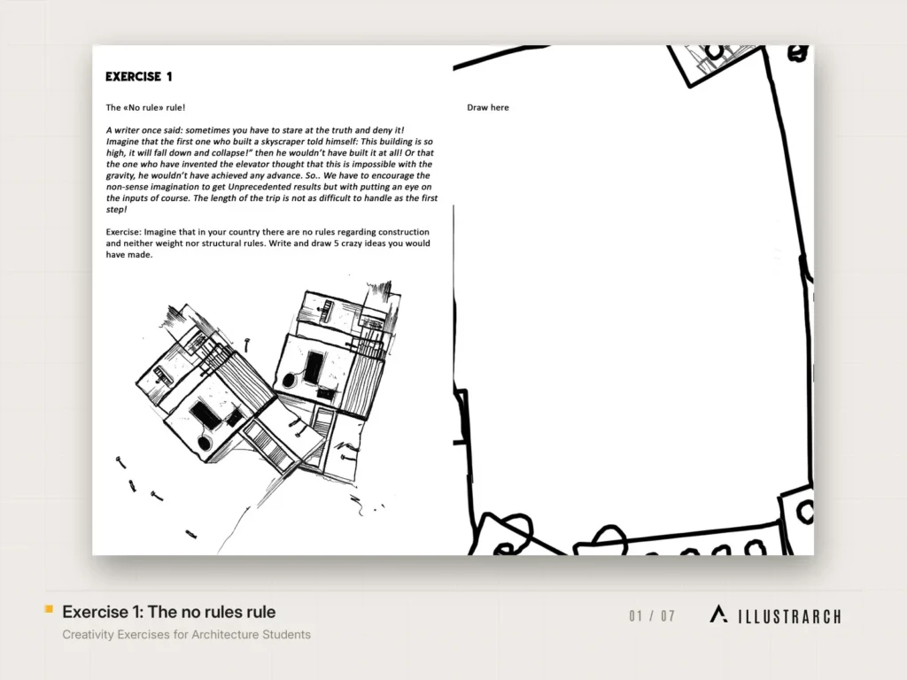 Creativity Exercises for Architecture Students: exercise 1 the no rules rule