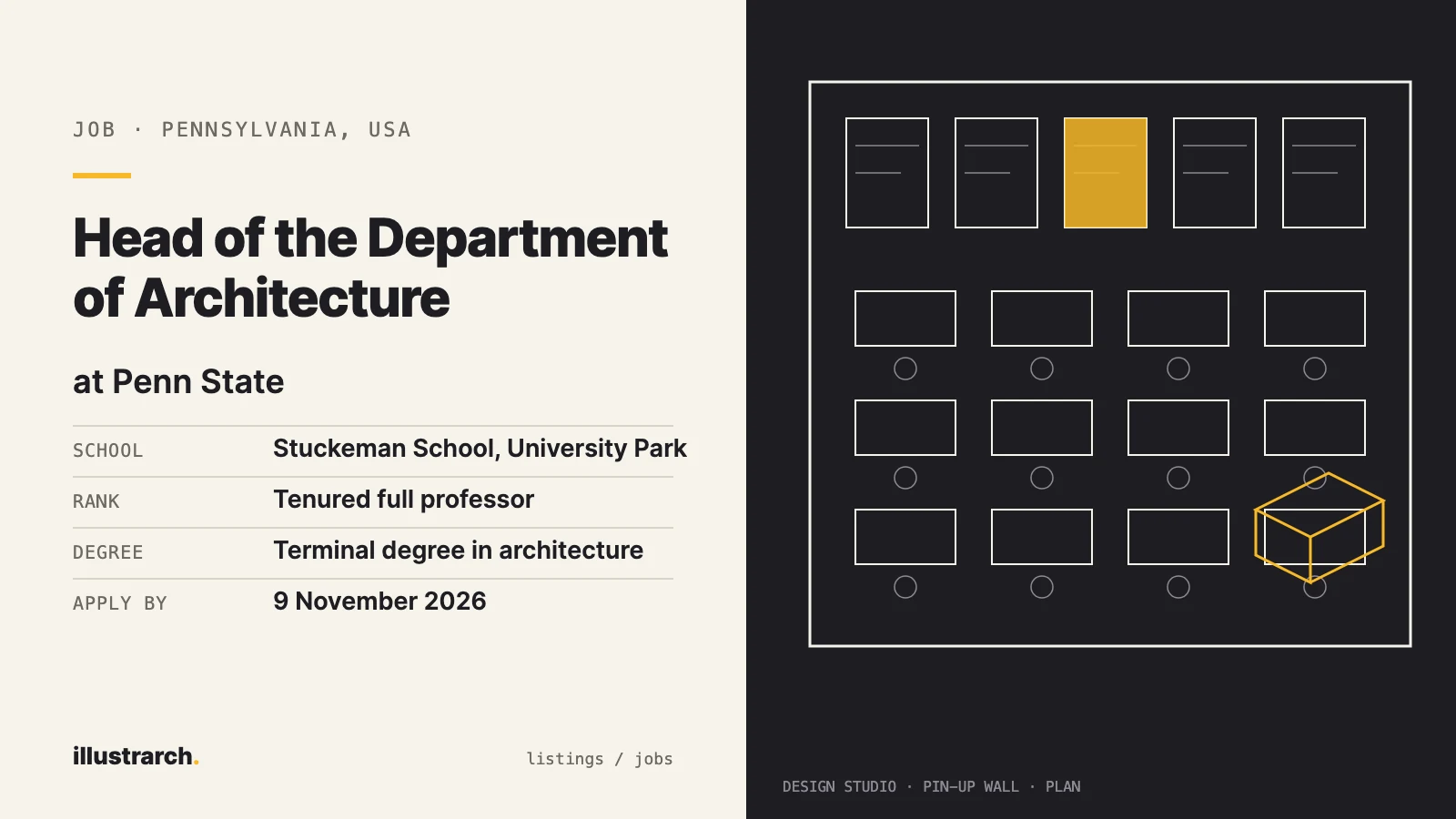 Department Head of Architecture – Penn State