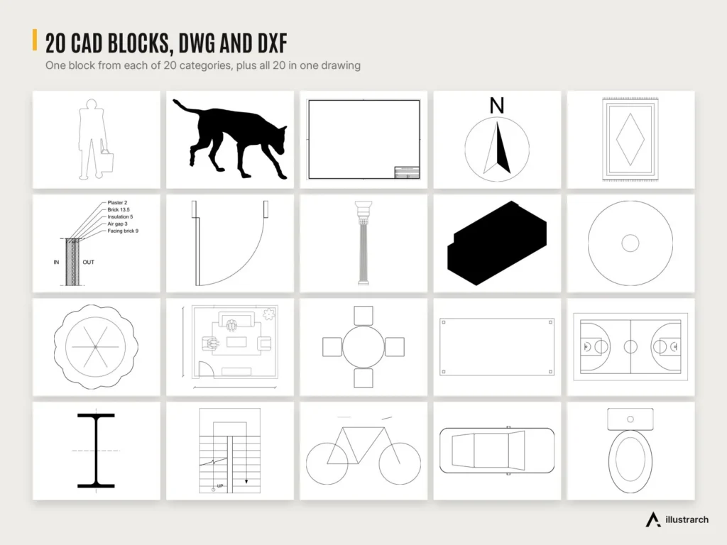 Free Mega Sampler preview: cad blocks