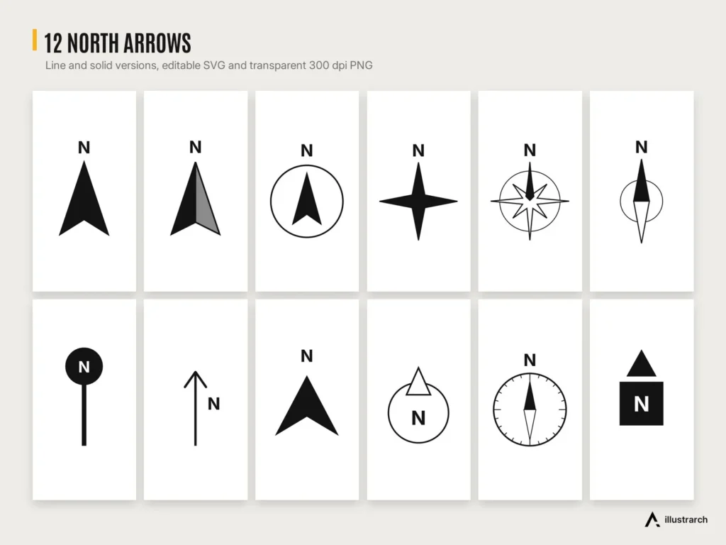 Drawing Annotation Kit preview: north arrows