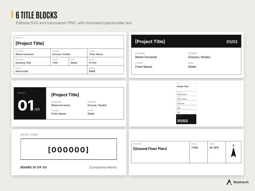 Drawing Annotation Kit preview: title blocks