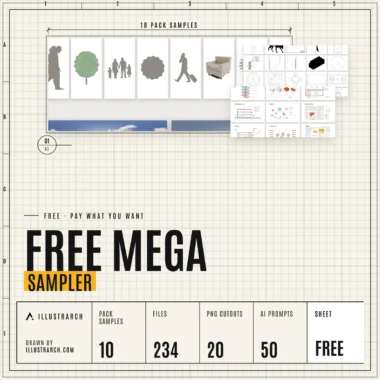 🎁 Free Mega Sampler | One Real Piece of All 10 illustrarch Mega Packs, 235 Files, Free
