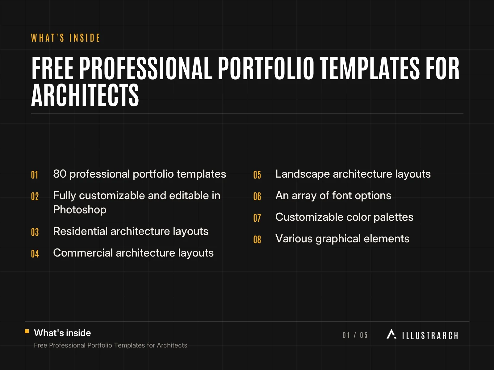 What's inside the free portfolio templates