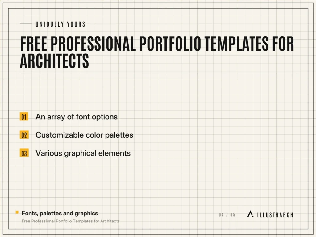 Free Professional Portfolio Templates for Architects: card uniquely yours