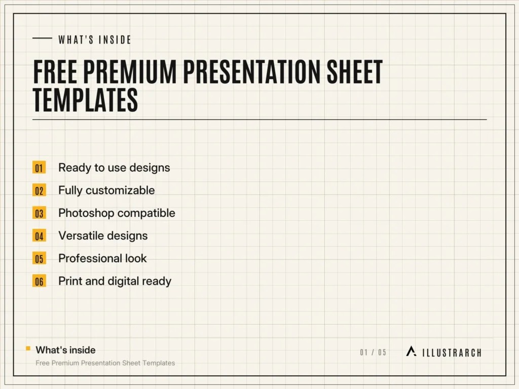 Free Premium Presentation Sheet Templates: card what s inside