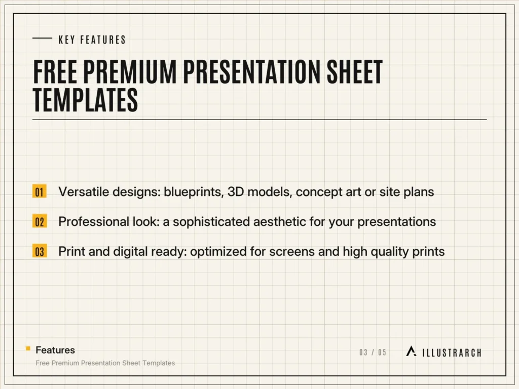 Free Premium Presentation Sheet Templates: card key features