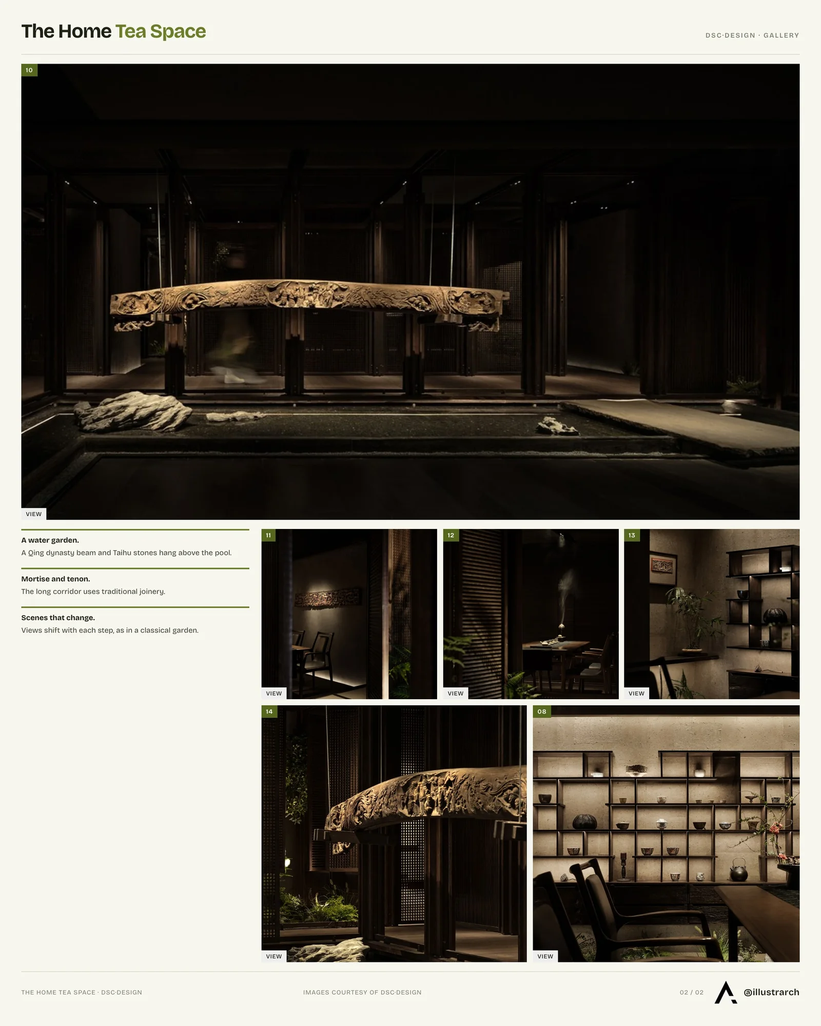 Second presentation board sheet for The Home Tea Space (Shenyu Museum)｜A Homage to Classical Chinese Gardens, laying out the project drawings and images on one page