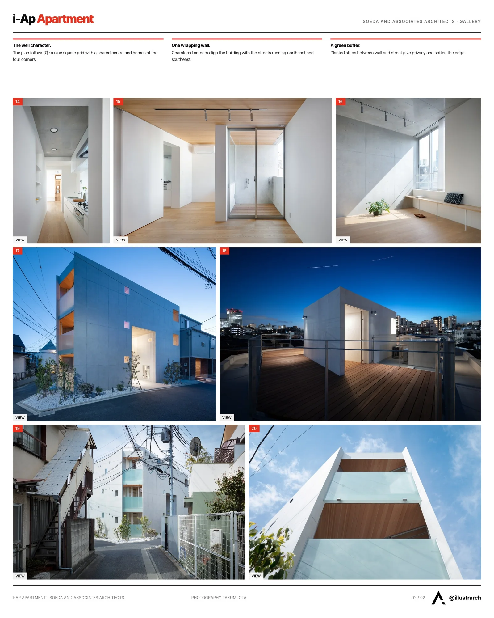 Second presentation board sheet for i-Ap Apartment by Soeda and associates Architects, laying out the project drawings and images on one page