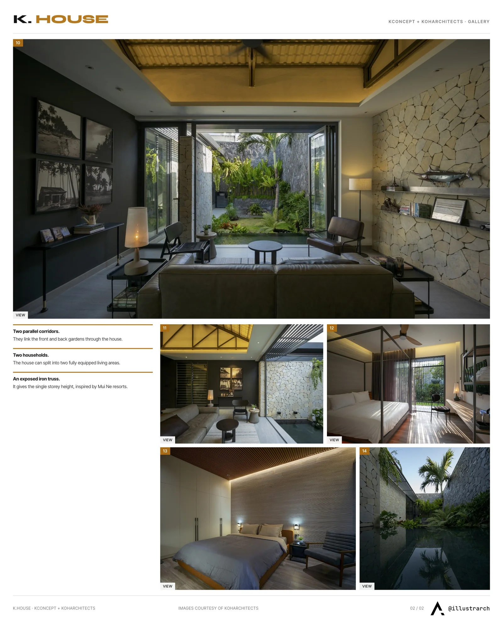Second presentation board sheet for K.house: A Tropical Oasis Blending Memories and Modernity in Phan Thiet City, laying out the project drawings and images on one page