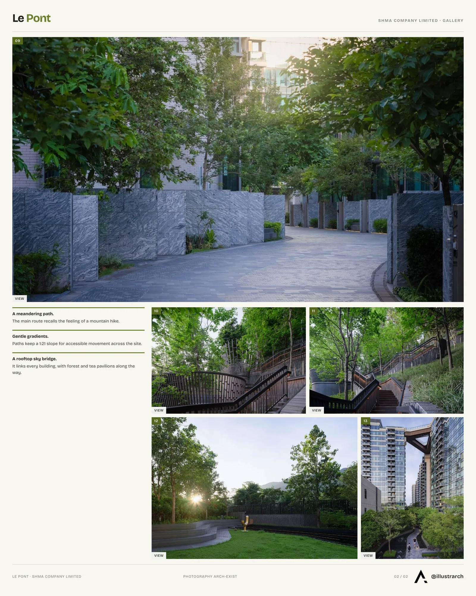 Second presentation board sheet for Le Pont Residential Development by Shma Company Limited, laying out the project drawings and images on one page